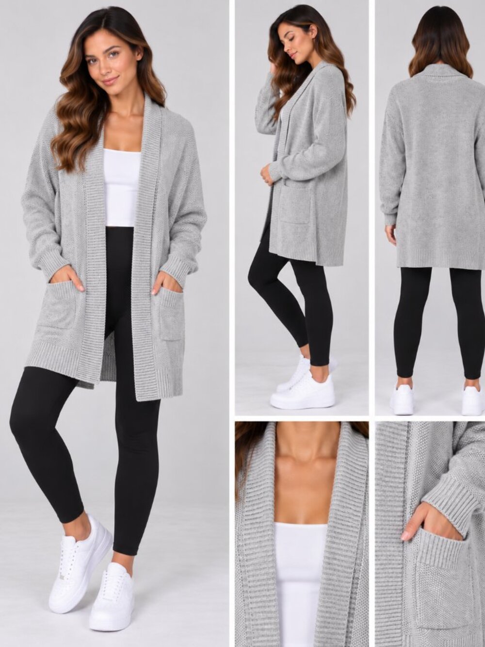 Gap Gray Knit Open Front Cardigan Sweater Size S